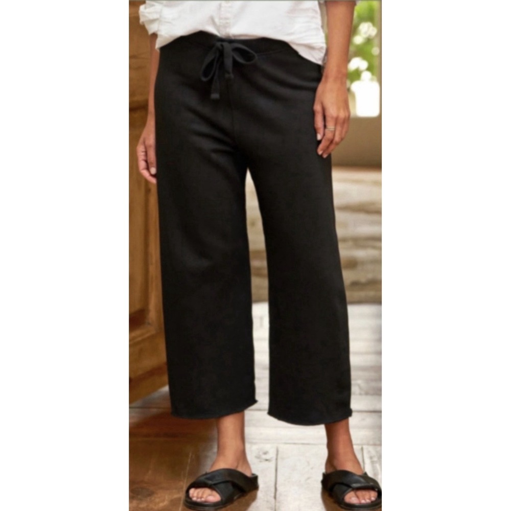 Frank & Eileen The Lab Wide Leg Black Crop Sweatpants Catherine Favorite XS Boho